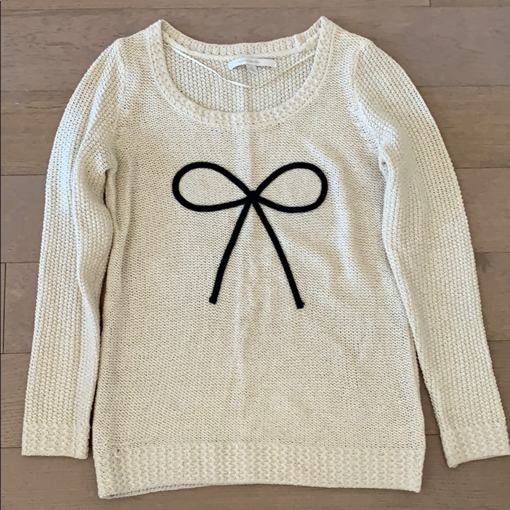 LC Lauren Conrad Bow Shimmer Sweater